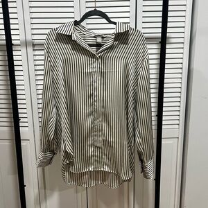 H&M satin stripe blouse